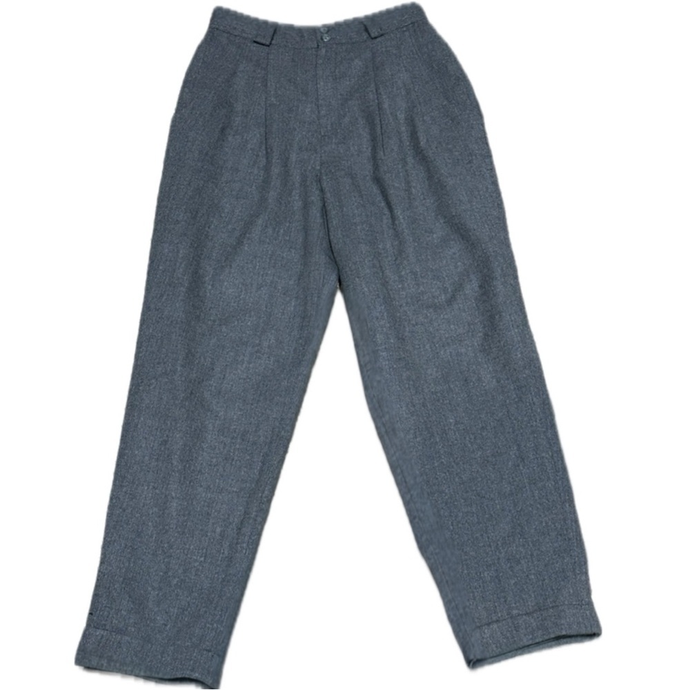 👖💼 HUGO BUSCATI MILANO Vintage Wool Pleated Trousers | Gray Power Pants Sz‎ 12